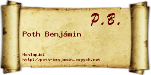 Poth Benjámin névjegykártya